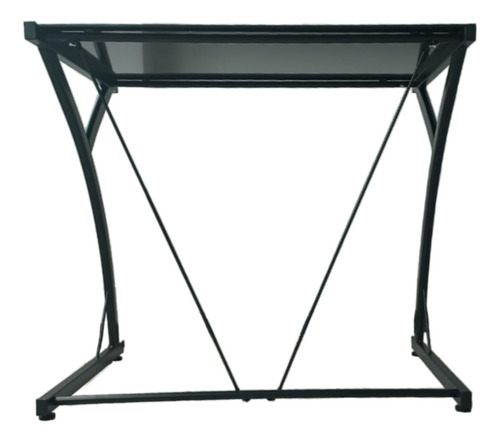 Escritorio Akivoy Metalico Color Negro Home Office De Vidrio