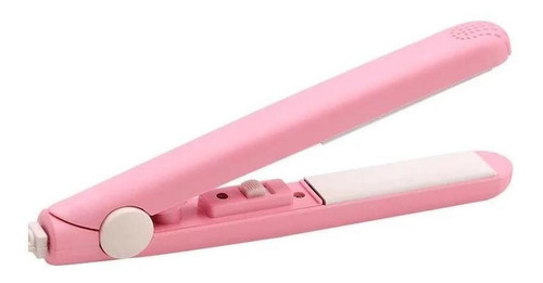 Mini Chapinha Prancha De Bolsa Portátil Cabelo Bivolt Rosa