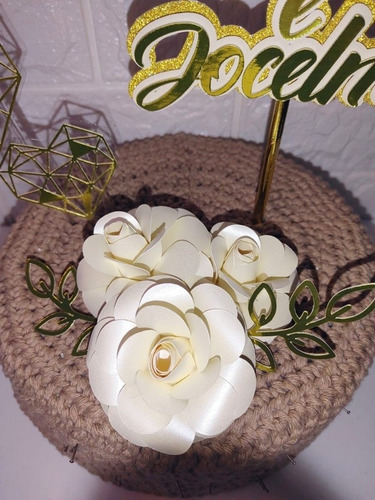 Kit Topper Topo De Bolo Casamento Casal Noivos Personalizado