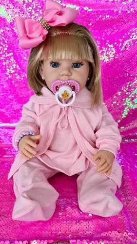 Boneca Bebe Reborn Princesa Barata Envio Rápido Enxoval Luxo - R$ 199,99