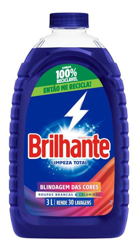 Lava roupas líquido Brilhante limpeza total 3L