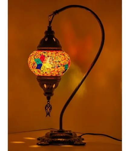 comprar Lámpara Turca Marroquí Kafthan - Vidrio Multicolor, Base De 