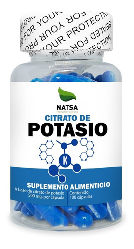 Citrato De Potasio, 100 Cápsulas, Calidad Premium Sabor NA