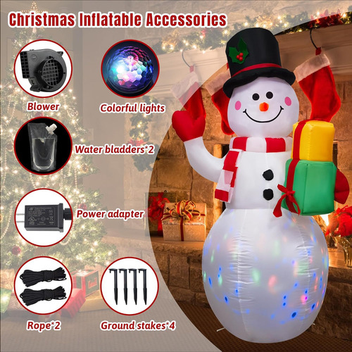 Decoración De Exterior Con Muñeco De Nieve Inflable Navideño