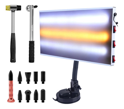 Kit Reparacion Abolladura Pintura Tablero Luz Led Martillo