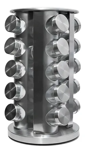 Porta-tempero Giratório Quick Aço Inox 20 potes Cozinha