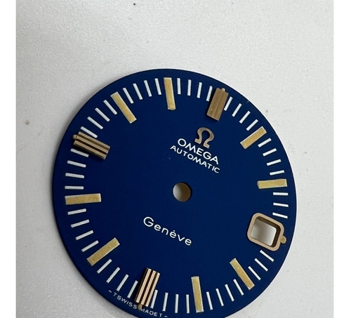 Caratula Para Reloj Omega Geneve Vintage Color Azul  