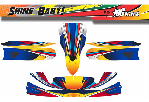 Kit Calcos Karting Laminadas Brillante - Shine Baby!