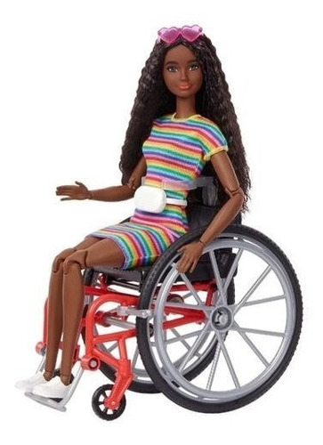 Barbie Fashionista 166 Com Cadeira De Rodas Negra 
