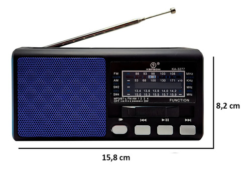 Rádio Emergência Bluetooth Fm/am Com Lanterna Led Recarregáv