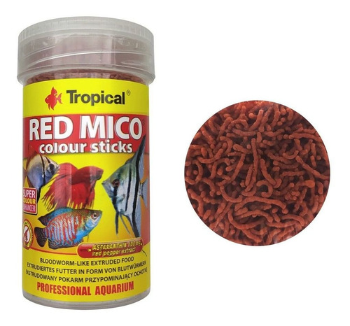 Racao Para Peixe Red Mico Colour Sticks 32g Tropical