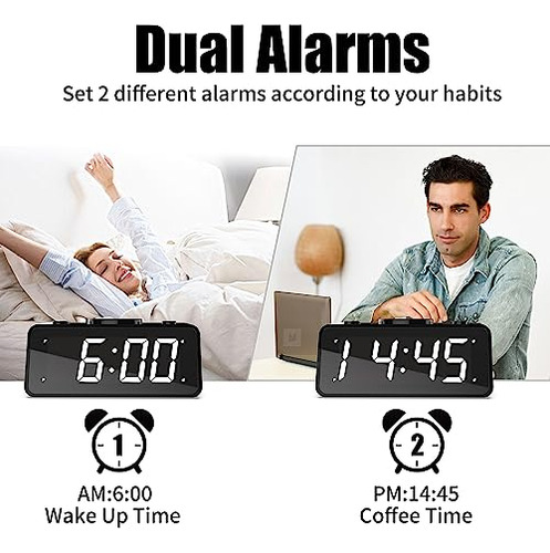 Reloj Despertador Inalámbrico Con Alarma Doble Y Voz Grababl