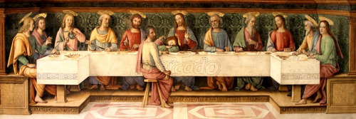 Lienzo Canvas Arte Sacro La Última Cena Perugino 50x150