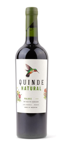 Vino Quinde Natural Org Malbec Sin Sulfitos Añadidos 750 Cc