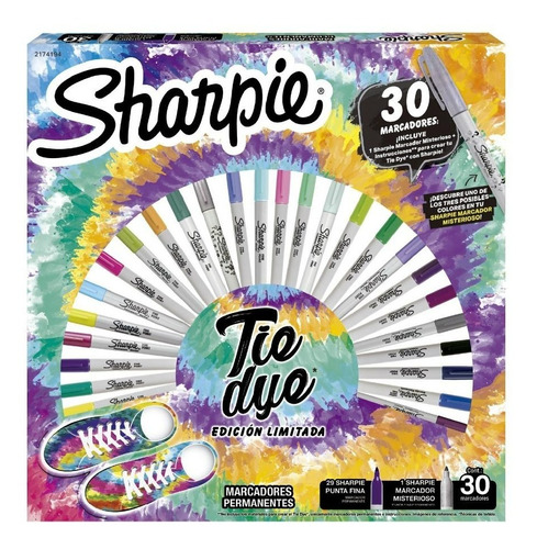 Marcadores Sharpie X 30 Colores Tie Dye Ruleta