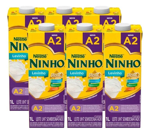 Leite Ninho A2 Uht Semidesnatado Tipo A2a2 1l - 06 Un.