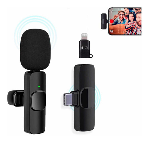 Microfono Inalambrico Solapero Tipo C + Lightning Noise Canc