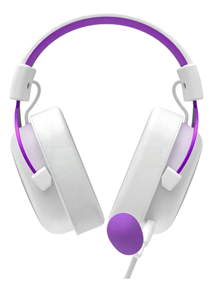 Headset Gamer Branco E Roxo Havit H2002d 2