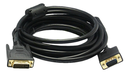 Cable Negro De 1,5 M Vga De 15 Pines Macho A Dvi 24+5 Pines