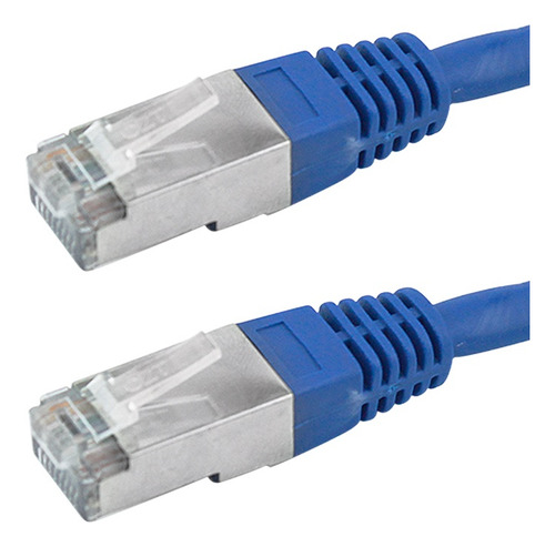 Kit 10 Cabo De Rede Patch Cord Cat6 Ftp 2 Metros Azul Blinda