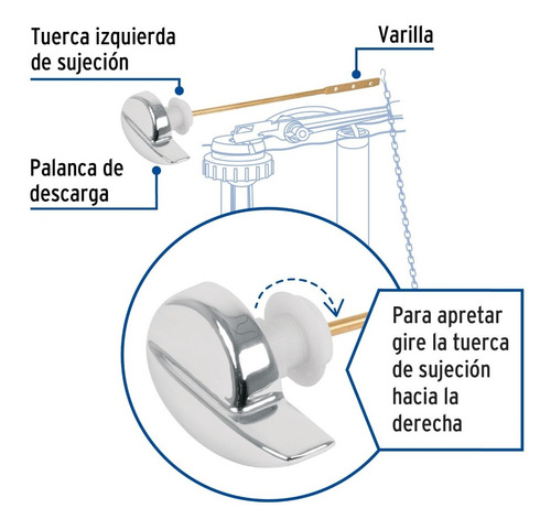 Palanca Lateral Cromada Para Wc