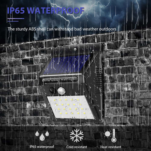 Lampara Solar 100 Led Exterior Sensor Movimiento Impermeable
