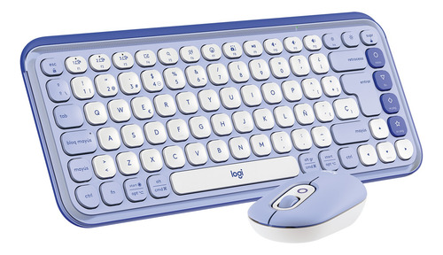 Kit De Teclado Y Mouse Pop Icon Lila + Mousepad Logitech