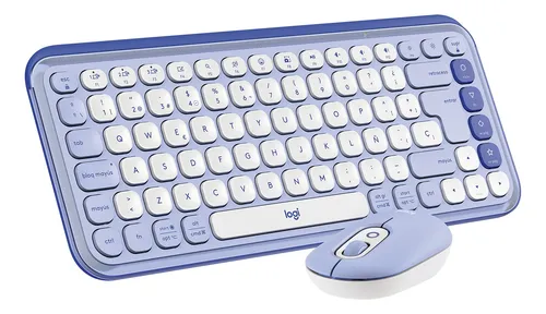 Kit De Teclado Y Mouse Pop Icon Lila + Mousepad Logitech