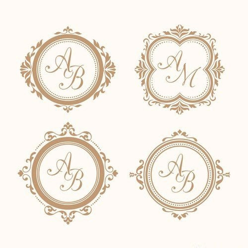 Imagem 3 de 5 de Brasão Manogramas Para Convites De Casamento 15 Anos Tags