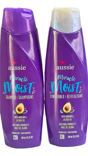 Kit Shampoo E Condicionador Aussie Miracle Moist 360ml