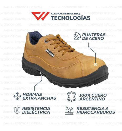 Imagen 8 de 10 de Calzado De Seguridad Conwork Línea Ergon 103za Titan Camel