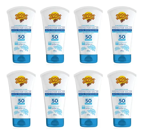 Protector Solar Cocoa Beach Fps 50 X 130 Ml Pack 8 Unidades