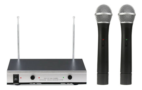 Sistema De 2 Micrófonos Inalámbricos Vhf Para Karaoke