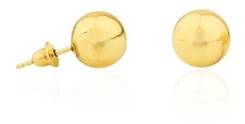 Brinco Bola / Bolinha 8mm Em Ouro 18k 750 Com Garantia