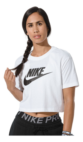 Camiseta Nike Sportswear Essential Graphic Tees Mujer-blanco