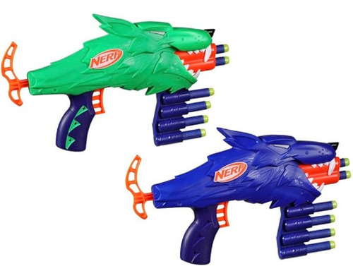 Nerf Lanzador Con Diseño Lobo Con 20 Dardos (g0031) Multicolor