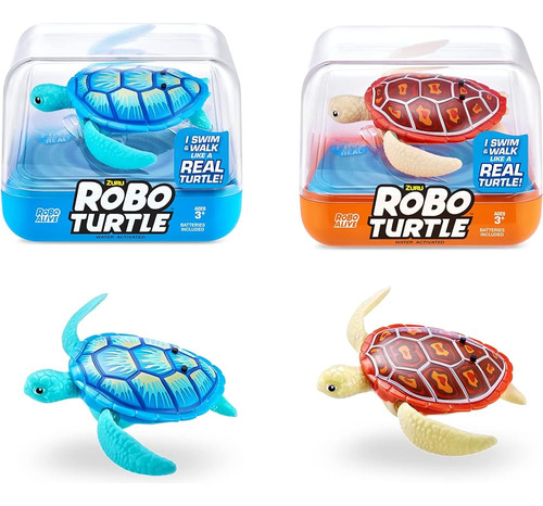 Robo Alive Robo Turtle Robotic Swimming Turtle (orange + Blu