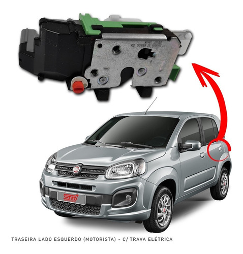 Fechadura Porta Tras. Motorista C/ Trava Fiat Novo Uno 2017