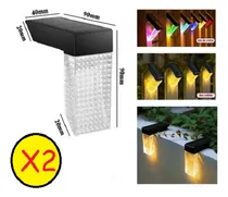 Comprar 2 Lámparas Colores Rgb Pared Solar Exterior Impermeable
