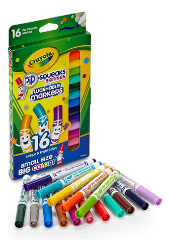 Marcadores Lavables Crayola, Kit Pip Squeaks Skinnies X16u