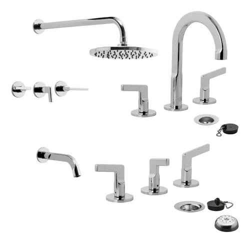 Griferia Baño Completa Fv Radal Lavatorio + Ducha 2 Ll. Bidet