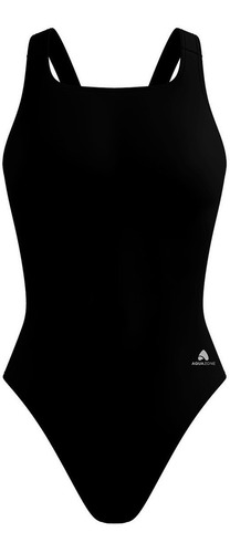Imagen 1 de 6 de Traje De Baño Dama Liso Basic Solid Wide Strap V Back Negro
