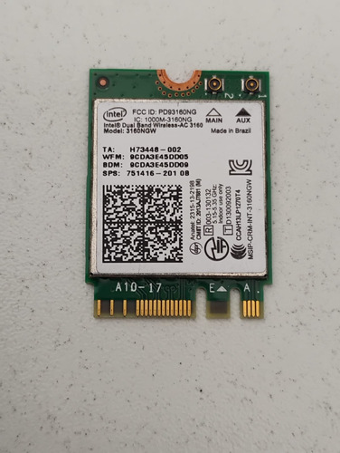 Placa Wireless 3160ngw Ac-3160 Para Notebook /cn (Usado)
