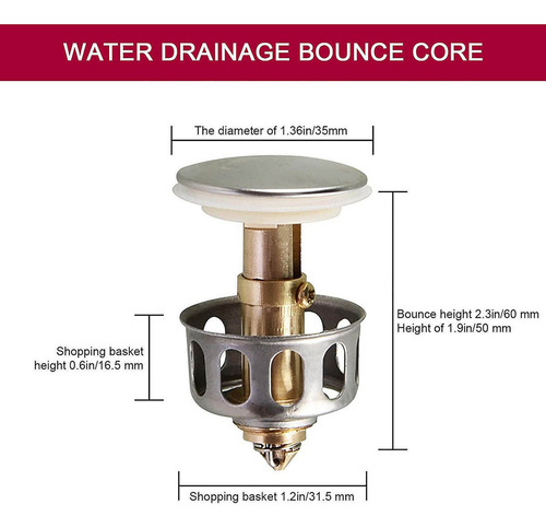 2 Tapones Con Filtro De Drenaje Sink Rebound