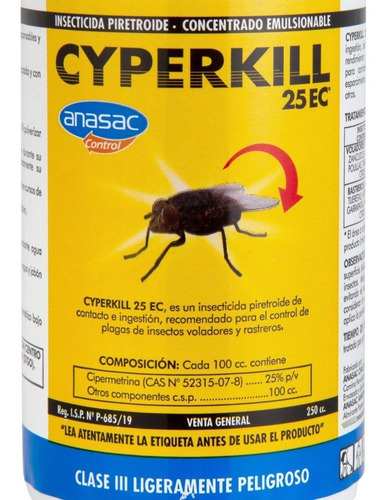 Insecticida Cyperkill 25 Ec 25 Cc Plagas Hogar Afj
