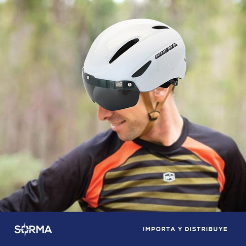 Imagen 3 de 10 de Casco Bicicleta Adulto Con Lente Desmontable