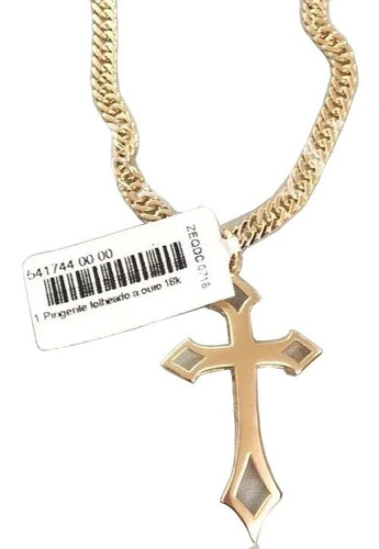 Colar Masculino Folheado Ouro Grosso Cruz Crucifixo Rommanel