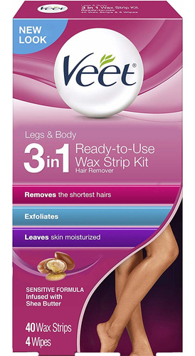 Caja De 40 Bandas Depilatorias Veet Ready To Use