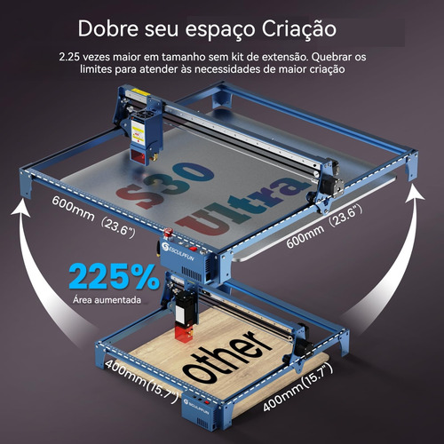 Máquina Gravação A Laser Sculpfun S30 Ultra 22w E 360 Rolo