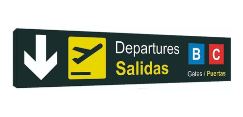 Cartel De Aeropuerto - Departures Gates - Varios Modelos